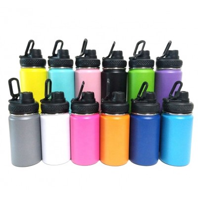 colorful 12 oz wide mouth double wall stainless steel bottle for kids